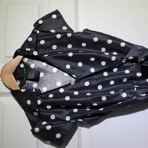 𝅺MADISON Leigh 50's Vibe Polka Dot Cap Sleeve Wrap V-Neck Midi Dress